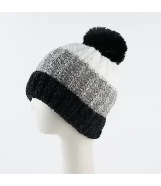 Howard's Beanie Jemmi Striped Pom Jet