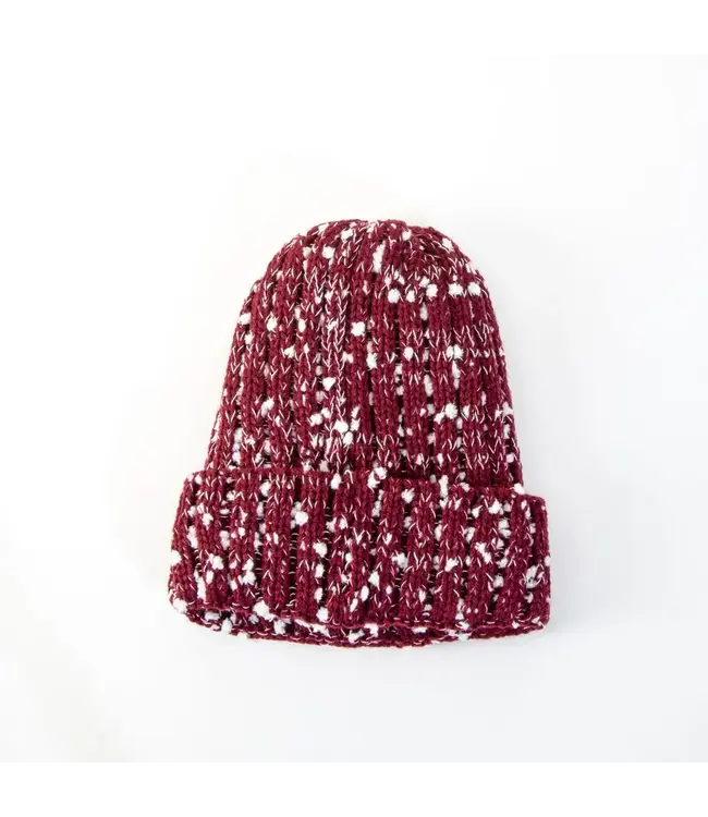 Hat Speckled Knit Remi Burgundy