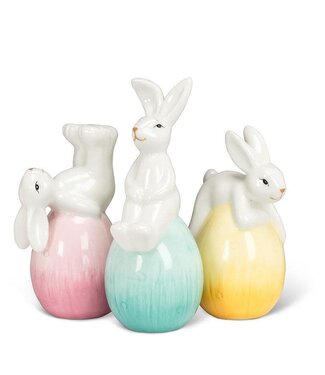 Abbott Collection Playful Bunnies with Egg