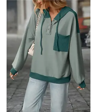 Wholesalesir Color Blocking Hooded Sweatshirt