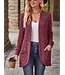 Solid Pit Stripe Casual Long Sleeved Cardigan Jacket