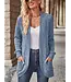Solid Pit Stripe Casual Long Sleeved Cardigan Jacket