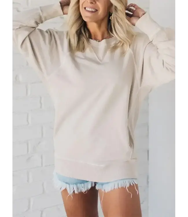 Ribbed Pocket Long Sleeve Top