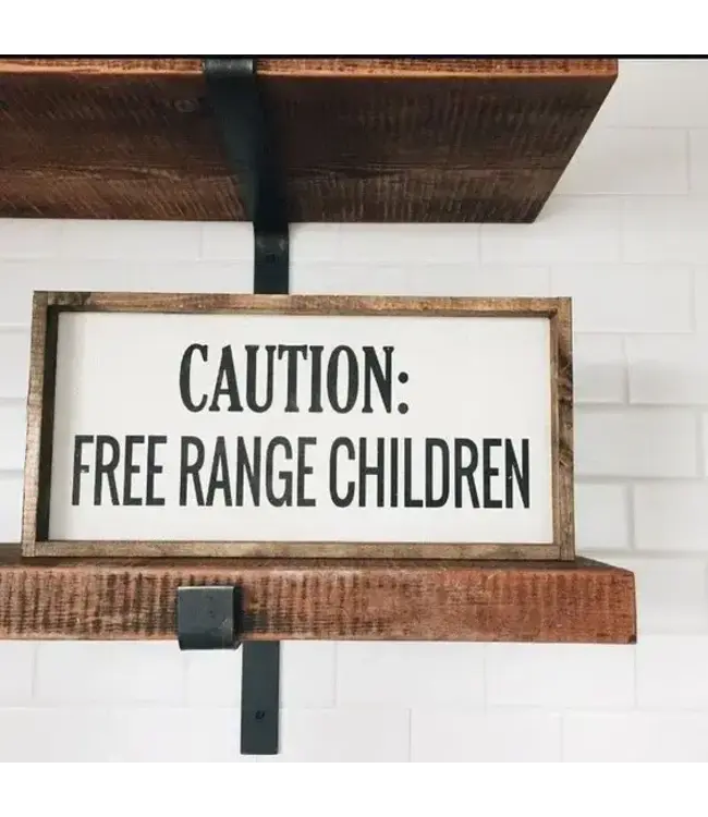 Caution Free Range Children Framed Print