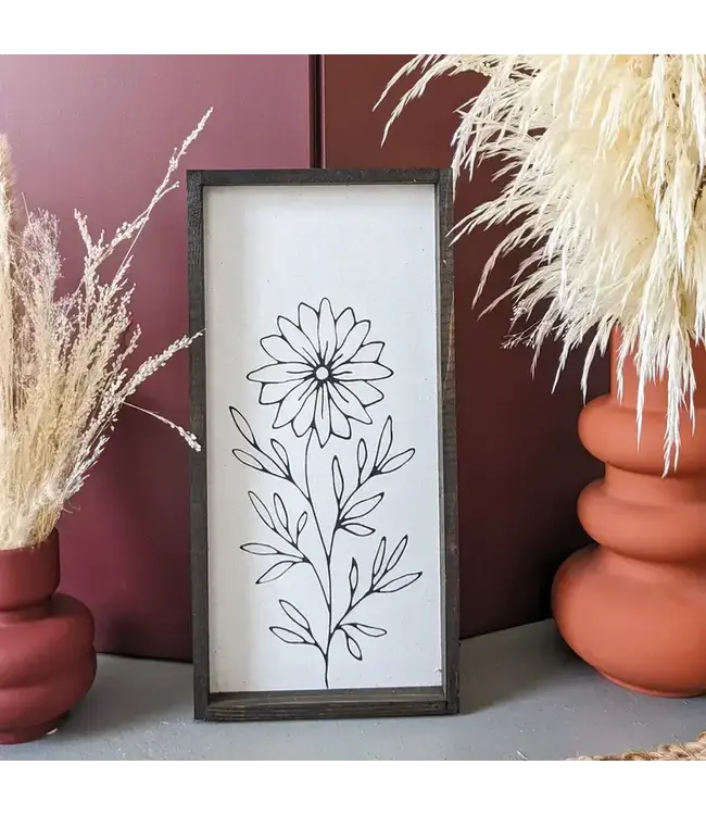 Sunflower Line Art Framed Print