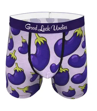 Good Luck Sock Men's Eggplants Underwear | Large 36-38