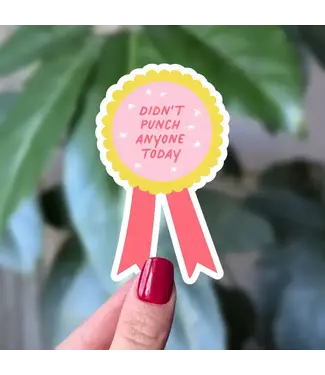 Moonlit Creations Didn't Punch Anyone Today Ribbon Vinyl Sticker