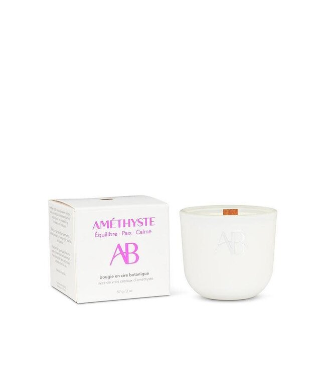 Mini Amethyst Crystal Candle