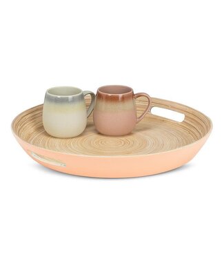 Abbott Collection Round Tray with Handles - Melon