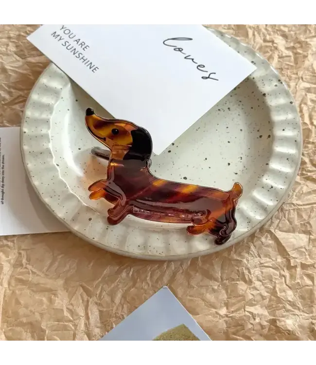 Cartoon Dachshund Hair Claw Clip