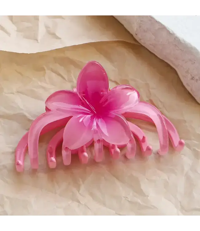 Plumeria Large Claw Clip - Pink