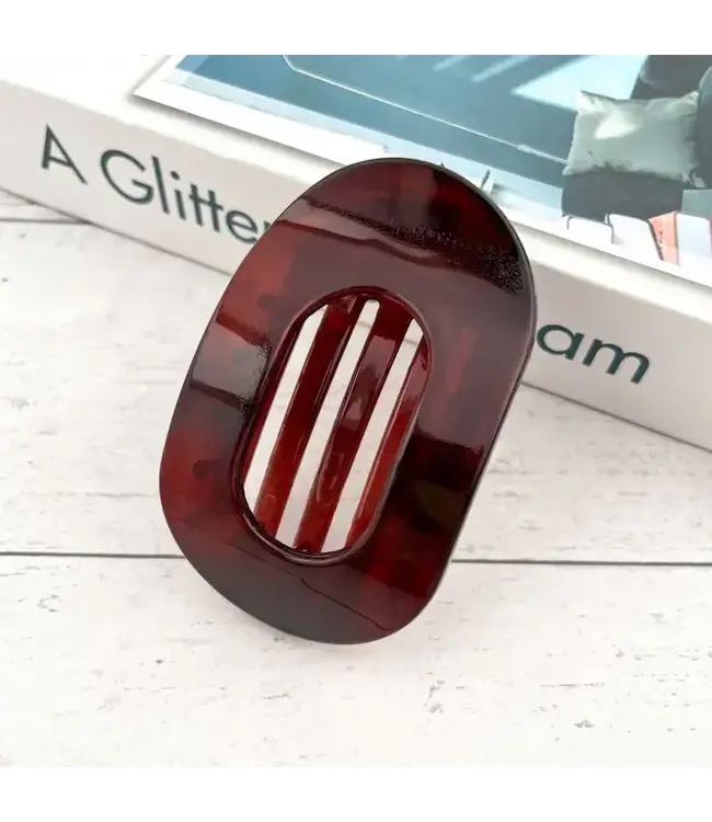 Solid Color Flat Oval Hair Clip