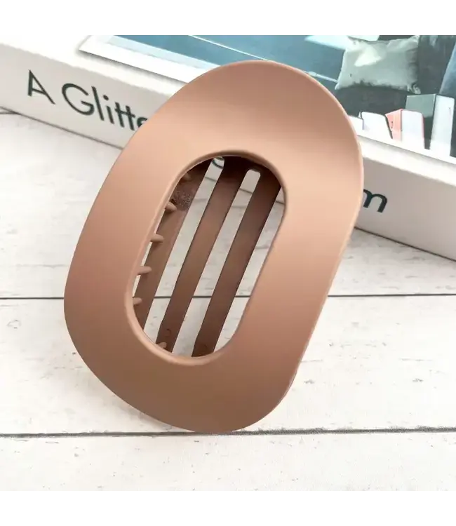 Solid Color Flat Oval Hair Clip