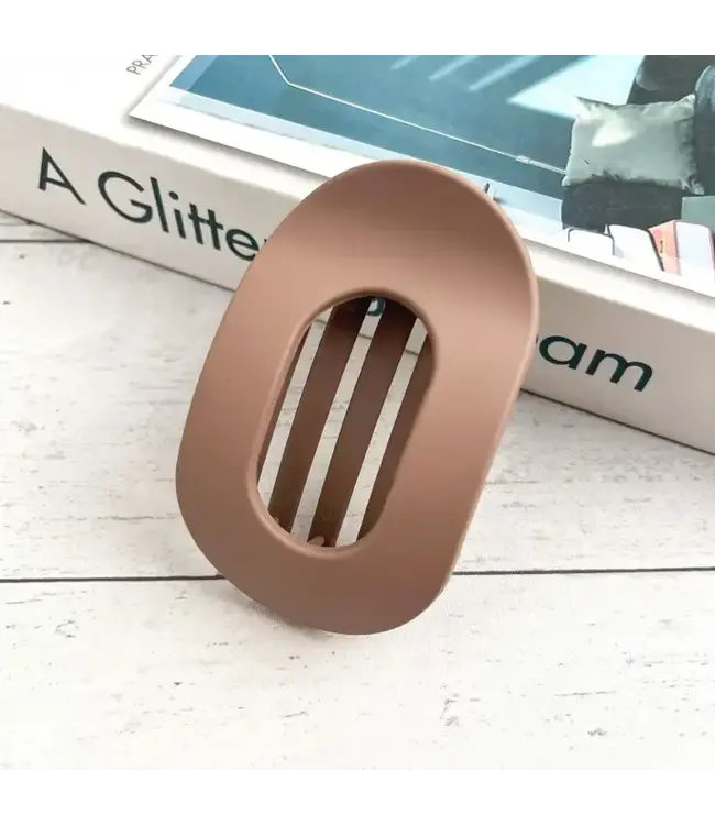 Solid Color Flat Oval Hair Clip