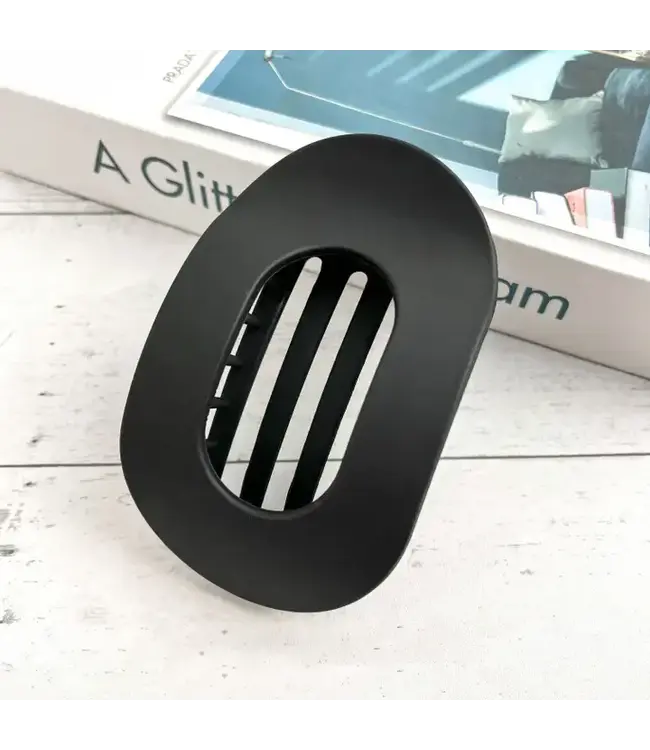 Solid Color Flat Oval Hair Clip