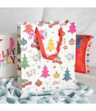 Something Different Wholesale Medium Colourful Nostalgic Christmas Print Gift Bag