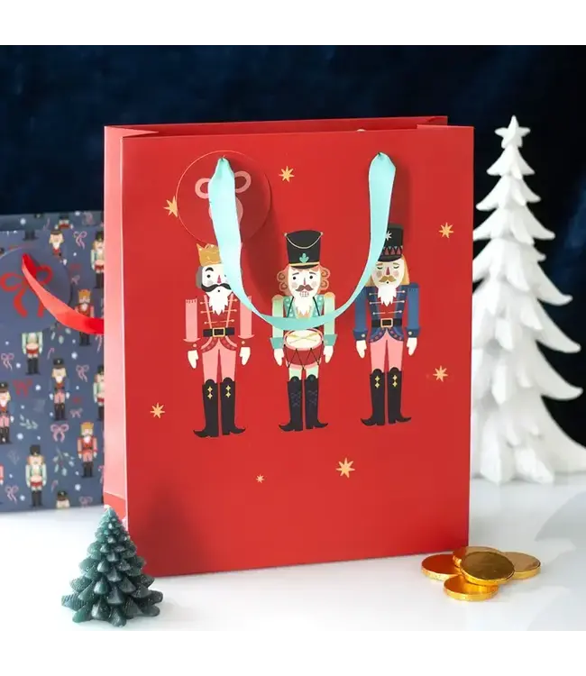 Medium Red Christmas Nutcracker Gift Bag