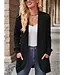 Solid Pit Stripe Casual Long Sleeved Cardigan Jacket