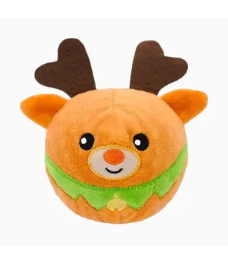 Hugsmart Pet Happy Woofmas | Reindeer - Dog Ball Toy