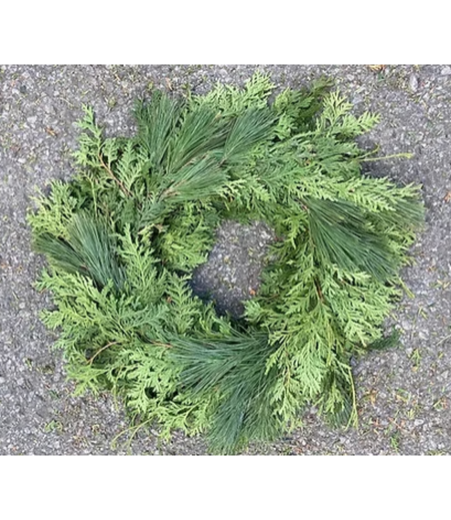 Cedar/Pine Wreath 22in (Dbl Sided)