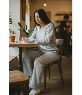 PKCo. (C) Ladies Oversized V-Neck Sweater