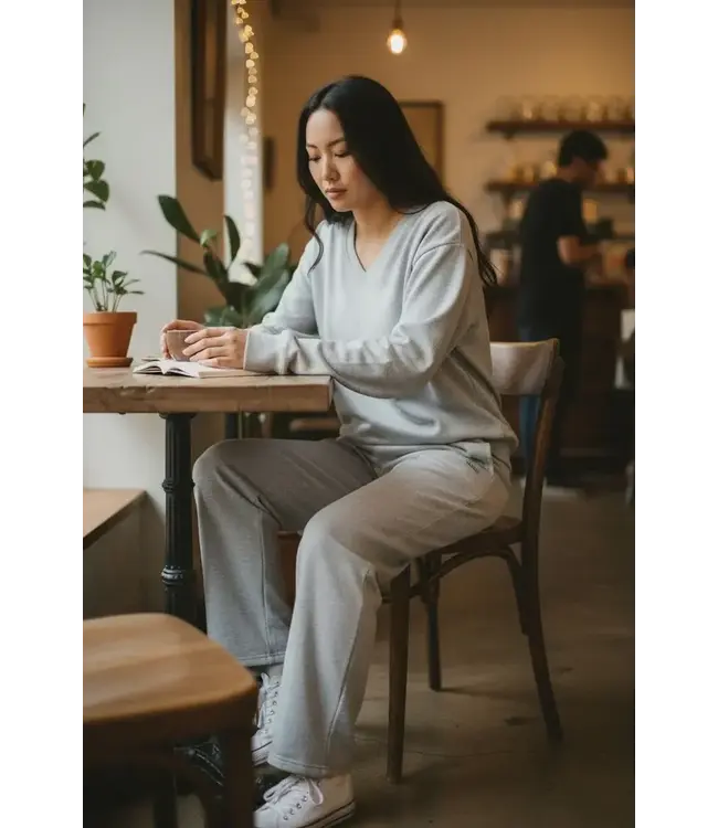 Ladies Oversized V-Neck Sweater