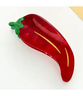 SoapElenGlen Vibrant Red Chili -  Hair Claw Clip