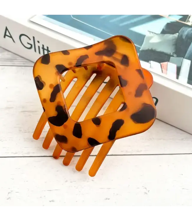 Solid Matte Square Hollow Hair Clip