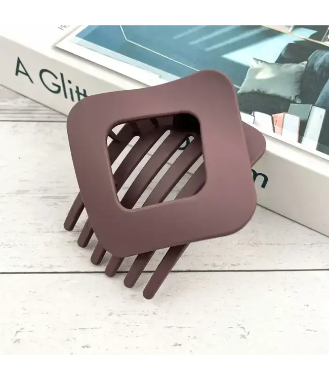 Solid Matte Square Hollow Hair Clip