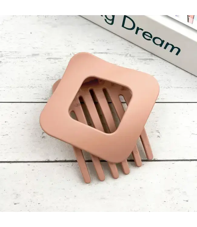 Solid Matte Square Hollow Hair Clip