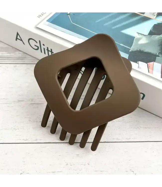Solid Matte Square Hollow Hair Clip