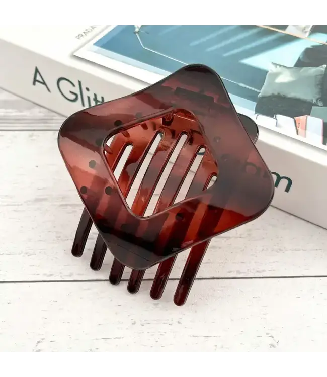 Solid Matte Square Hollow Hair Clip