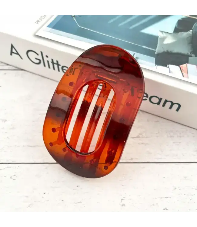 Solid Color Flat Oval Hair Clip