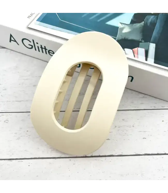 Solid Color Flat Oval Hair Clip