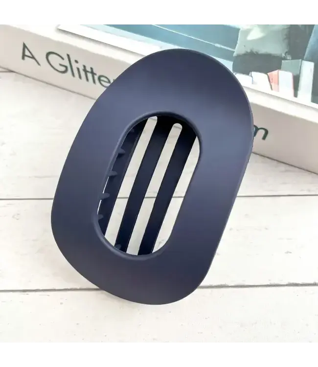 Solid Color Flat Oval Hair Clip