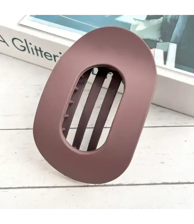 Solid Color Flat Oval Hair Clip