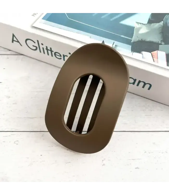 Solid Color Flat Oval Hair Clip