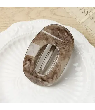 SoapElenGlen Marbled Oval Hair Claw | Brown
