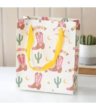 Something Different Wholesale Medium Cowboy Boot Print Gift Bag