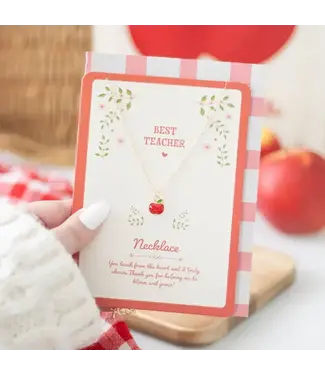 Something Different Wholesale Best Teacher Apple Necklace On Greeting Card