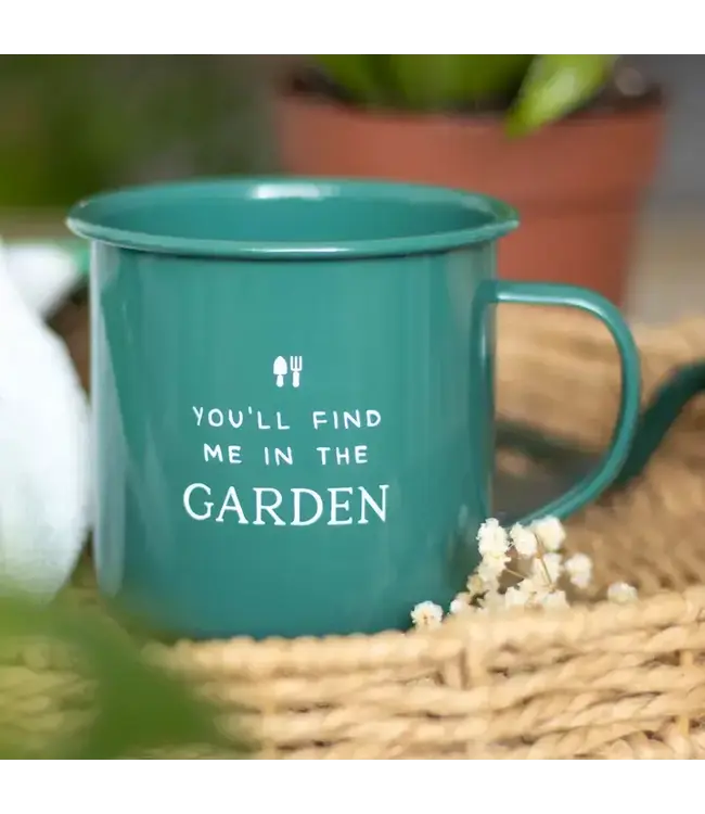 Find Me in the Garden Enamel Mug