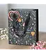 Medium Black Folk Floral Print Gift bag