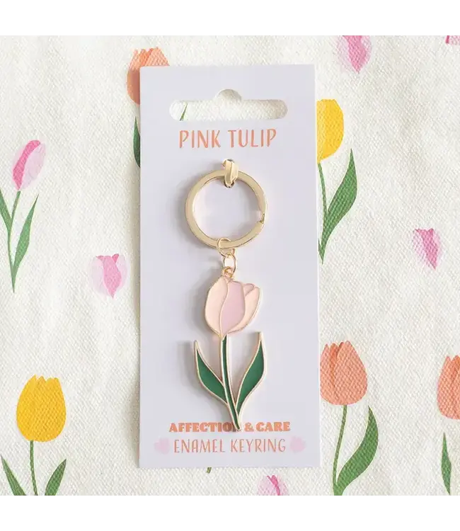Pink Tulip Keyring