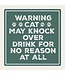 Coaster 4" Sq Warning Cat