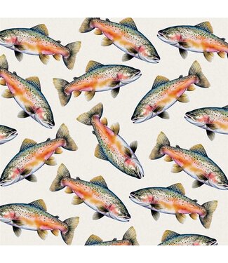 Carson Home & Gift Coaster 4" Sq Fish Scattered