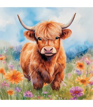 Carson Home & Gift Coaster 4" Sq HighlandCowField