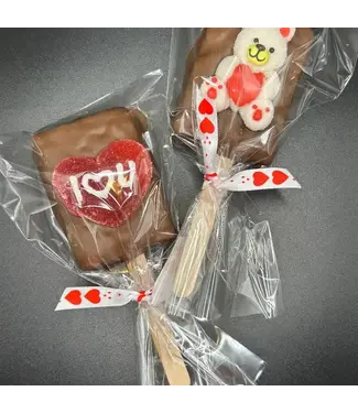 Norm & Lenore Valentines Chocolate Dipped Rice Krispie Pop