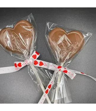 Norm & Lenore Valentines Chocolate Heart Lolly - Milk