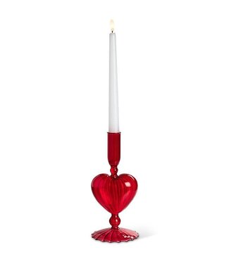 Abbott Collection Heart Taper Holder - Red