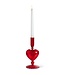 Abbott Collection Heart Taper Holder - Red
